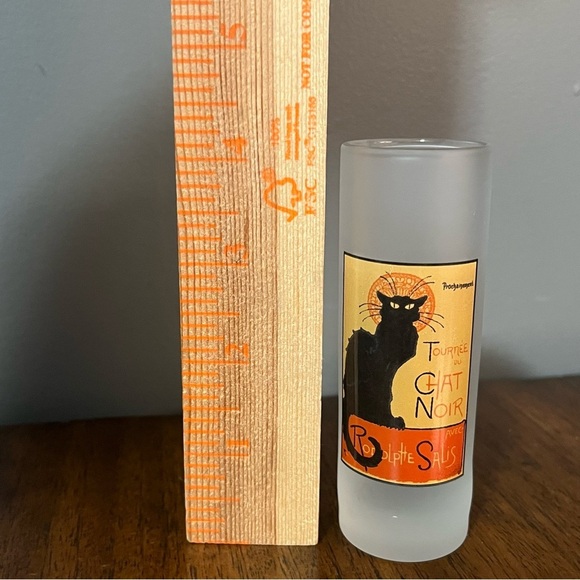 Le Chat Noir shot frosted shot glass. - Picture 9 of 9